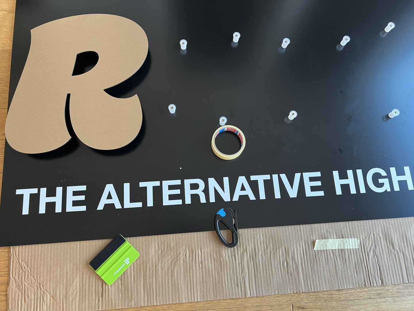 part of a sign manufacture